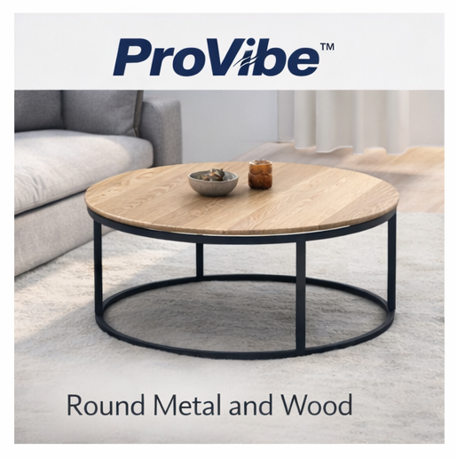 ProVibe™ Round Metal and Wood Coffee Table