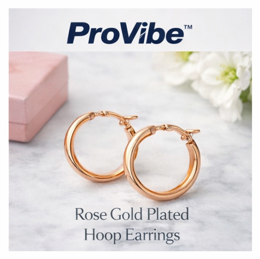 ProVibe™ Rose Gold Plated Hoop Earrings
