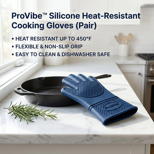 ProVibe™ Silicone Heat-Resistant Cooking Gloves (Pair)