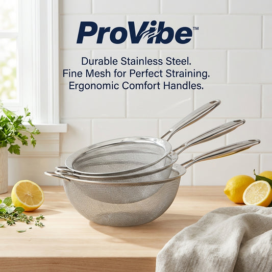 ProVibe™ Stainless Steel Strainer Set (Set of 3)