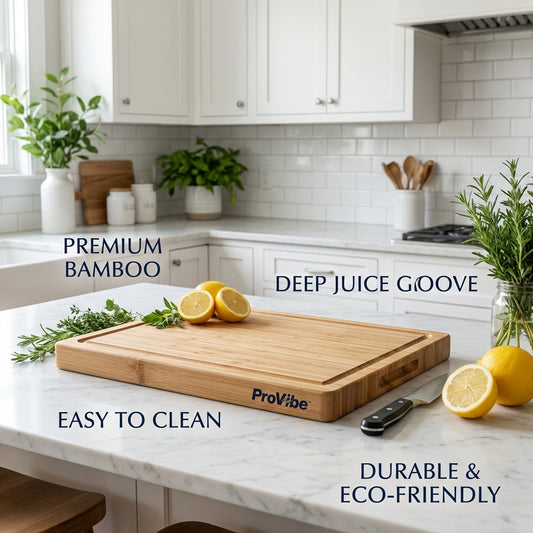 ProVibe™ Bamboo Cutting Board with Juice Groove
