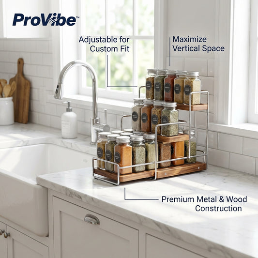 ProVibe™ Adjustable Spice Rack Organizer